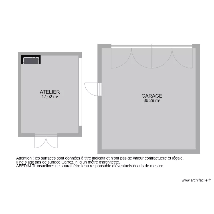 BI 6854 GARAGE ATELIER. Plan de 