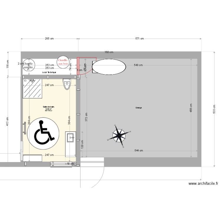 salle de bain. Plan de 0 pièce et 0 m2