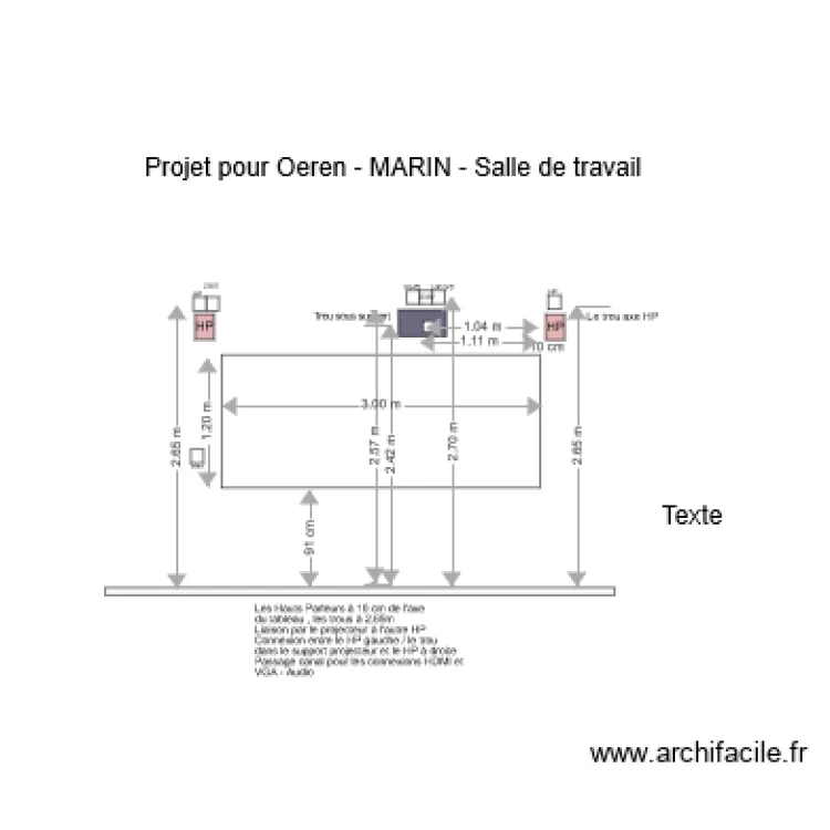 Installation OEREN3 Tableau 3m projo d&eacute;cal&eacute; 18042016. Plan de 