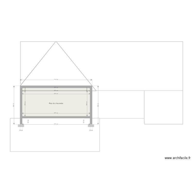 Coupe Face arrière. Plan de 0 pièce et 0 m2