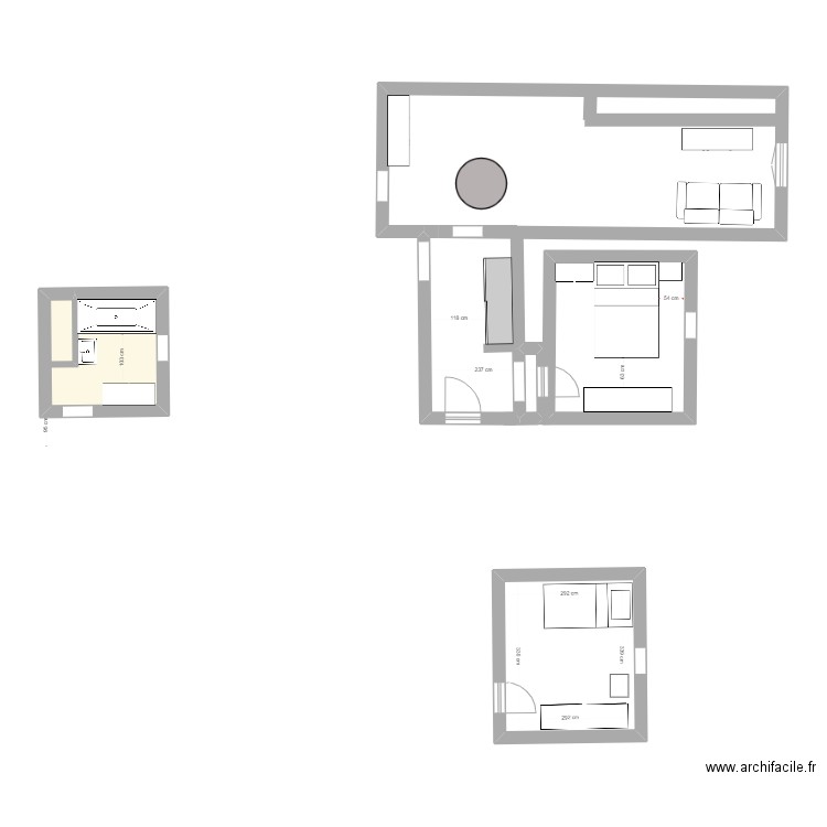 PARMENTIER. Plan de 5 pièces et 51 m2