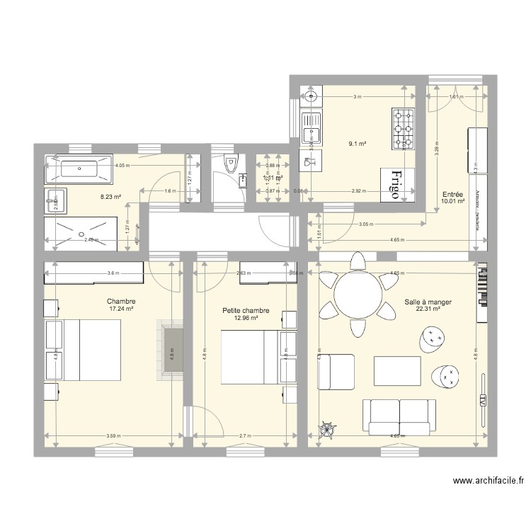 Appartement 39 Auteuil V1. Plan de 0 pièce et 0 m2