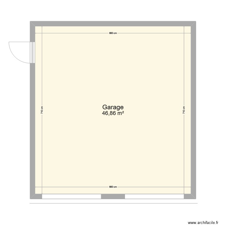 Garage. Plan de 1 pièce et 47 m2