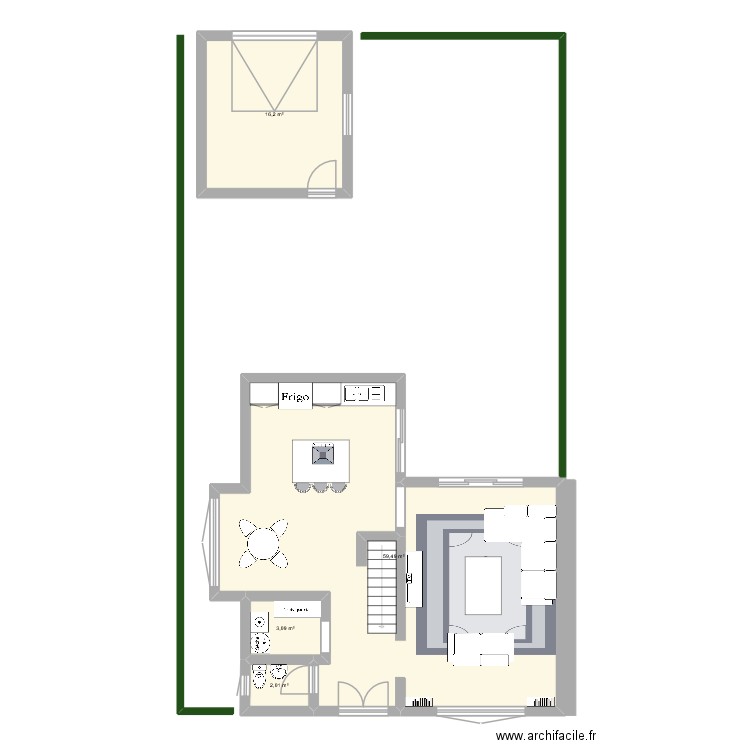 RDC-Max. Plan de 4 pièces et 81 m2