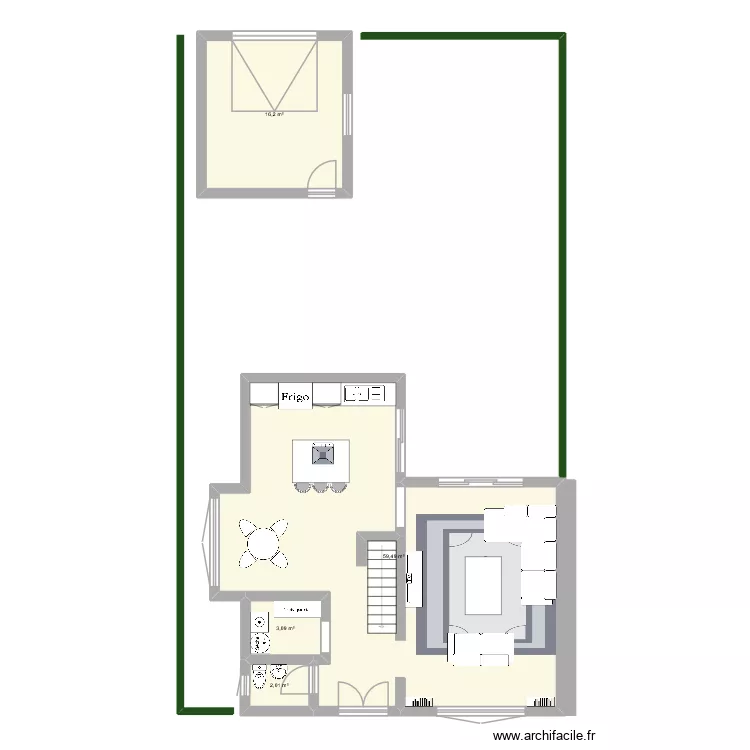 RDC-Max. Plan de 4 pièces et 81 m²