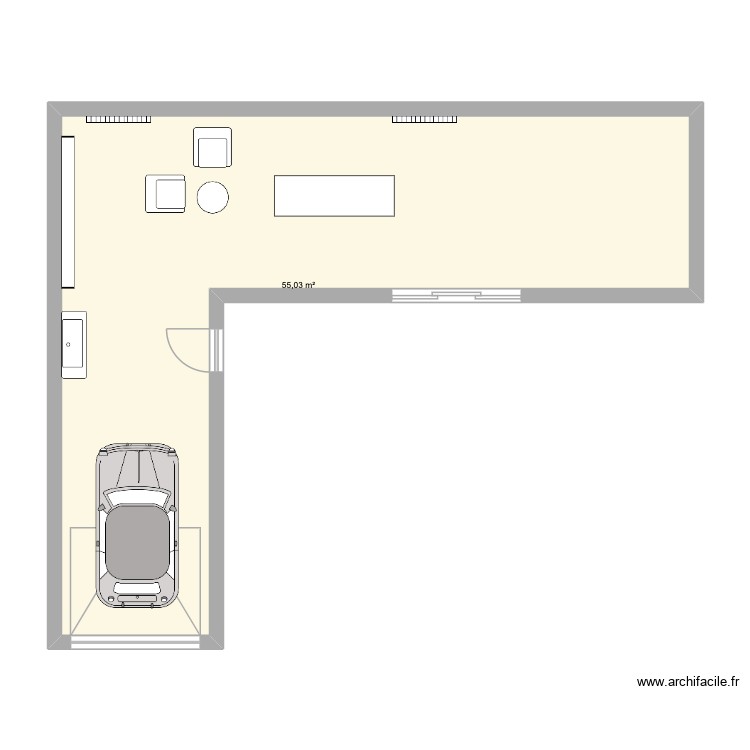 Studio. Plan de 0 pièce et 0 m2
