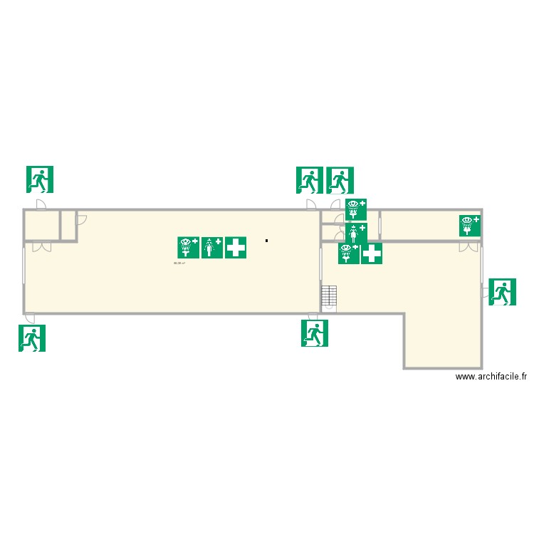 Plan hall MEO consigne sec. Plan de 8 pièces et 150 m2