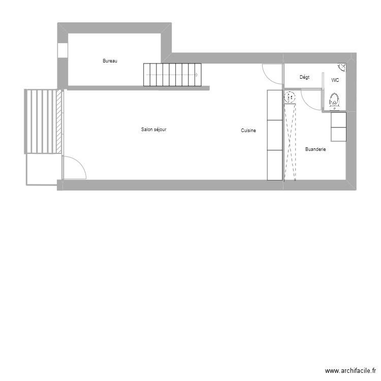 T4 RDC LENS. Plan de 7 pièces et 59 m2