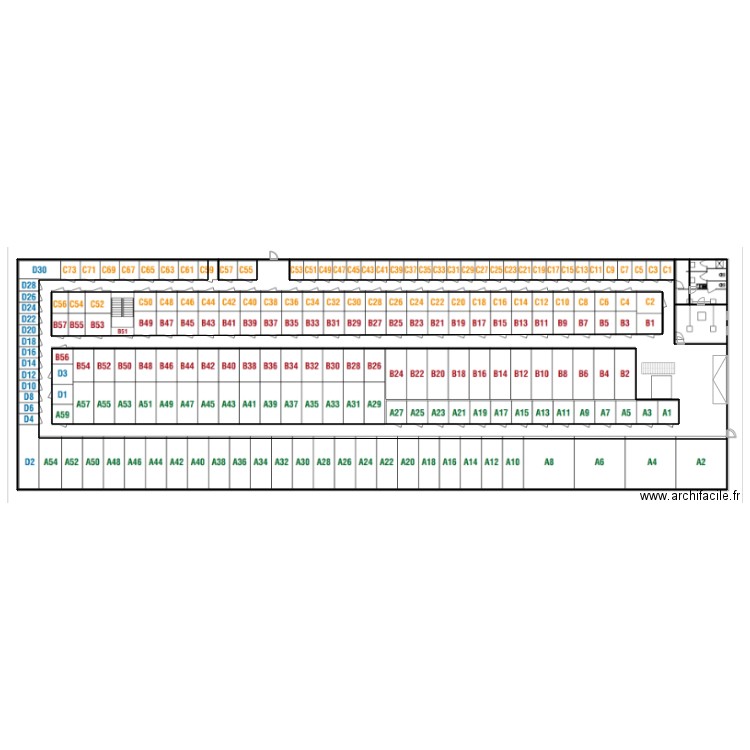 Box Georges Dufaud. Plan de 9 pièces et 590 m2