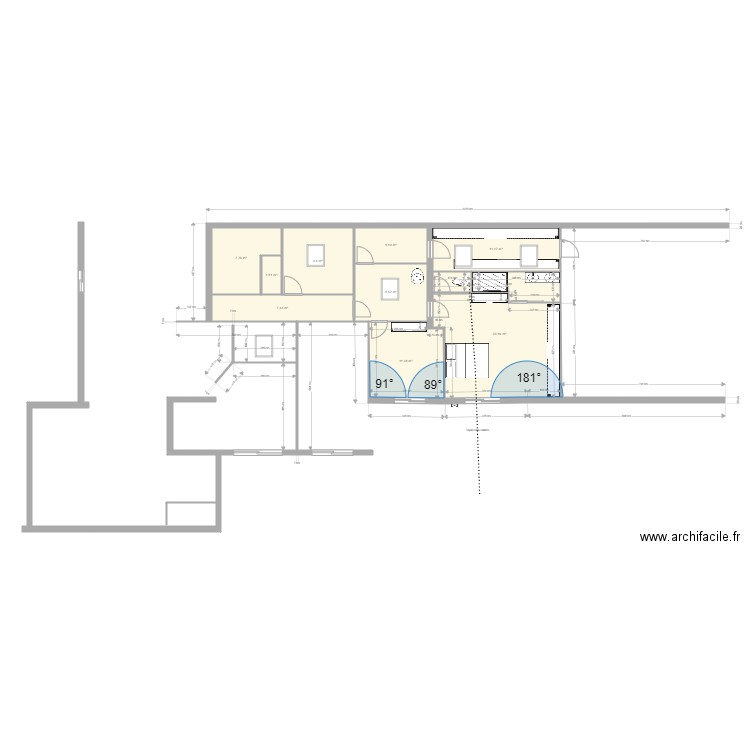 plan chambre sup4. Plan de 9 pièces et 93 m2