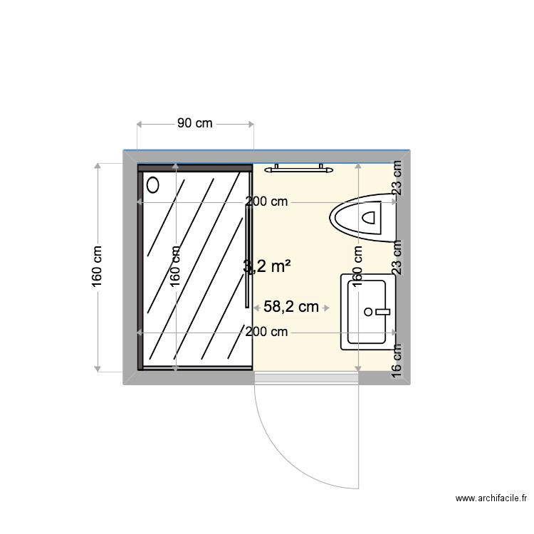 Pantin_SDB_Studio6. Plan de 0 pièce et 0 m2