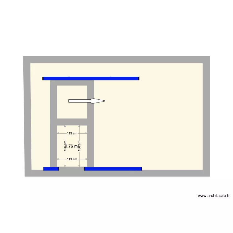 porte coulissante. Plan de 
