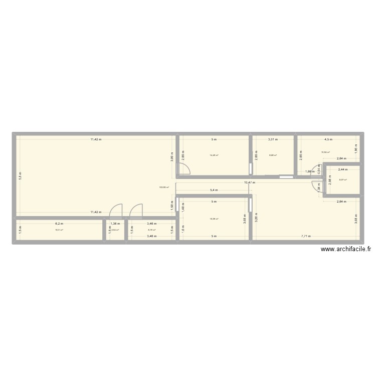 remise tony. Plan de 9 pièces et 174 m2