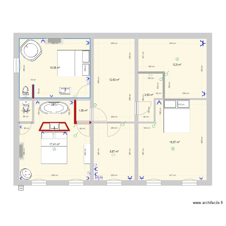 Chambre Maison premier. Plan de 0 pièce et 0 m2