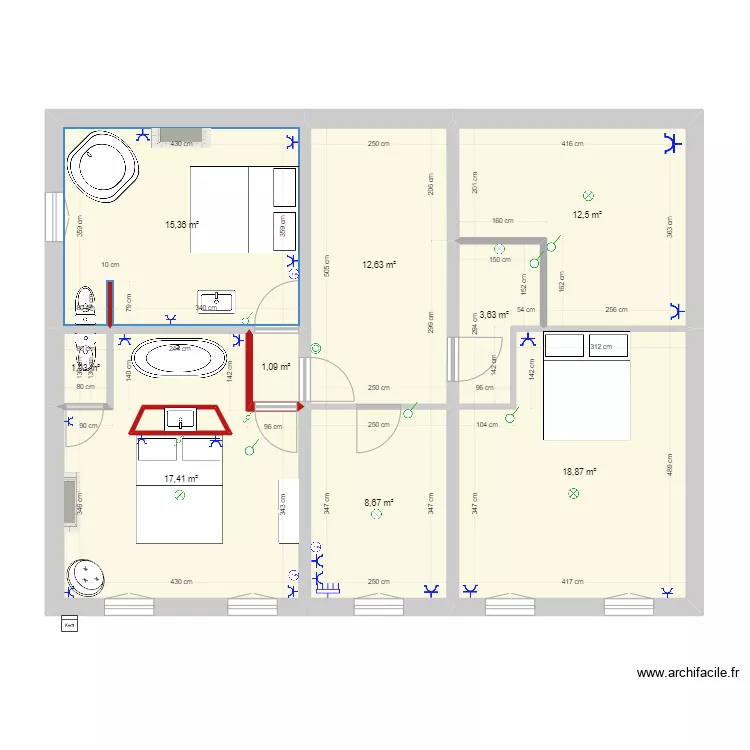 Chambre Maison premier. Plan de Chambre Maison premier. Plan de