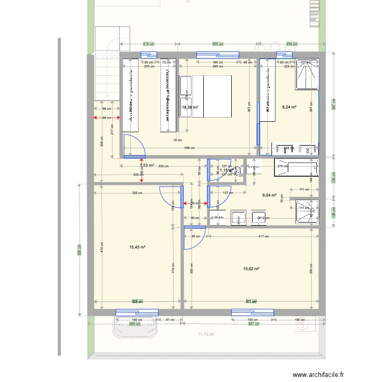 Deneuville nouveau RDC 3. Plan de 16 pièces et 216 m2