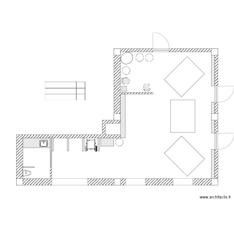 Plan implantation définitif avant modif Projet pro II devoir 2. Plan de 0 pièce et 0 m2