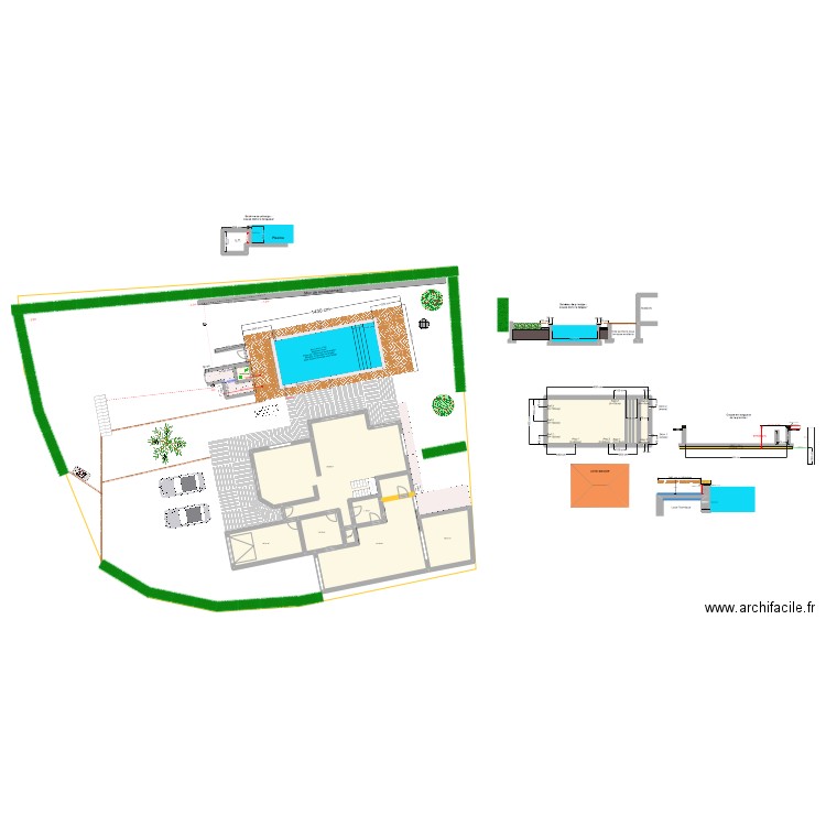 Agnelas piscine v16. Plan de 15 pièces et 263 m2