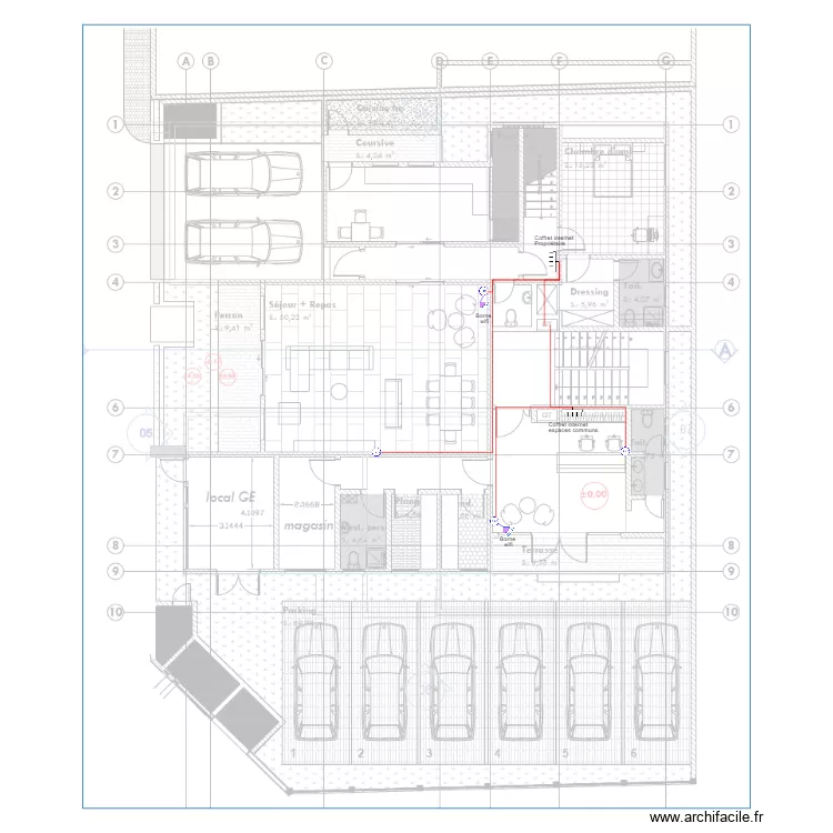 Internet immeuble TANAZOU RDC. Plan de 0 pièce et 0 m2