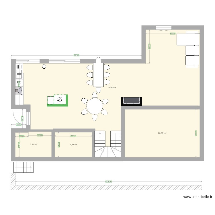 PLAN A V0. Plan de 4 pièces et 104 m2