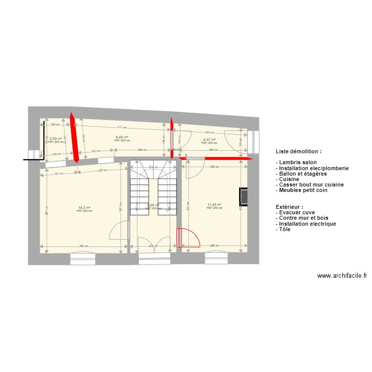 Malaucene RDC démolition. Plan de 0 pièce et 0 m2