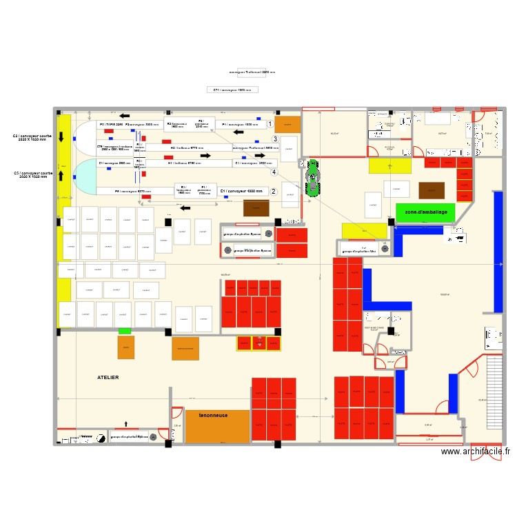 PROJET N2 10/01/2023. Plan de 20 pièces et 892 m2