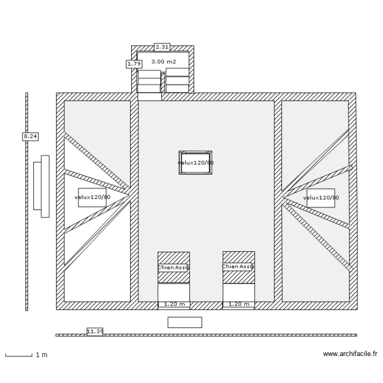 Etage 3 bis. Plan de 