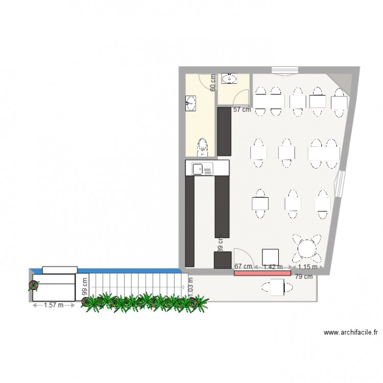 restaurant le romarin  30600 VAUVERT. Plan de 0 pièce et 0 m2