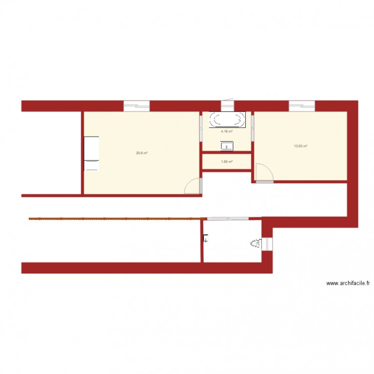 test marie1. Plan de 4 pièces et 40 m2