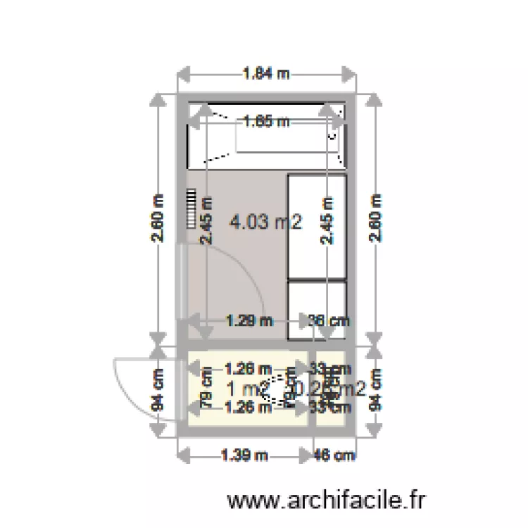 Arragain agencement iL BAGNO. Plan de 