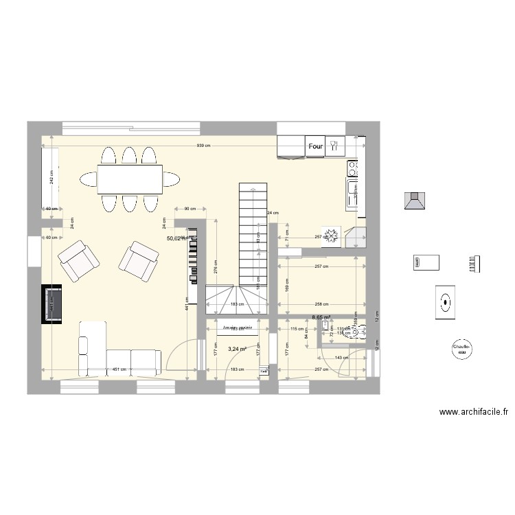 plan maison  RDC meuble 4. Plan de 0 pièce et 0 m2