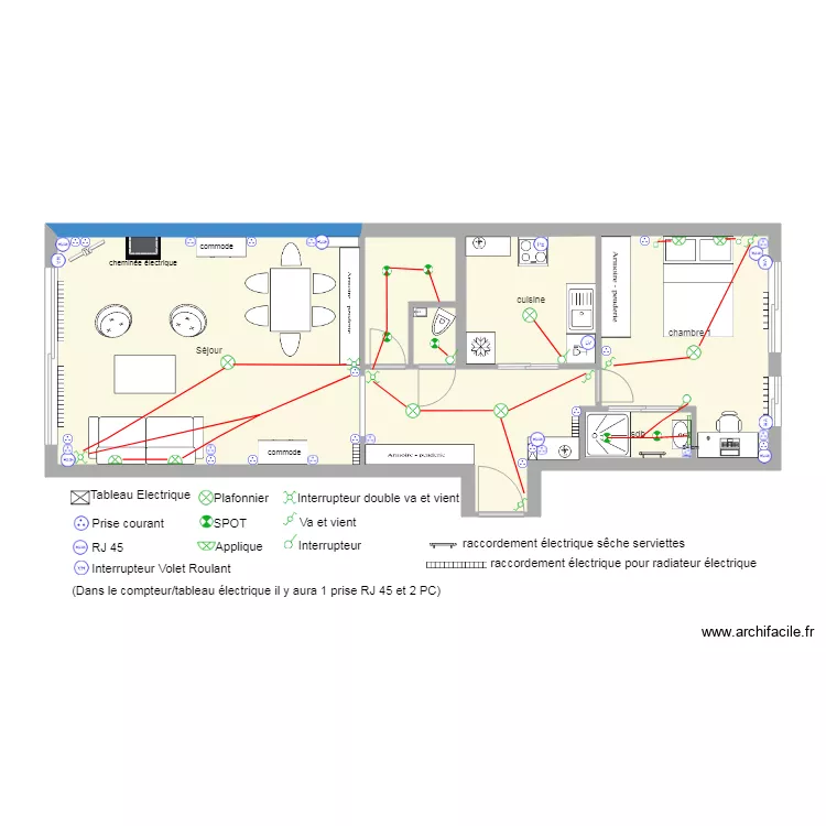 Plan Electrique Niveau 0. Plan de 