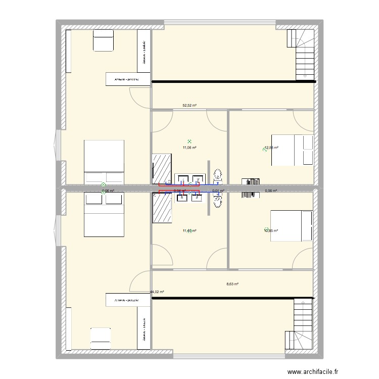 Issoire étage. Plan de 11 pièces et 184 m2