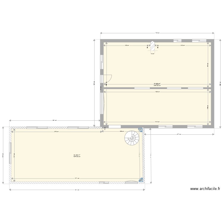 EXISTANT ET EXTENSION HABITABLE. Plan de 0 pièce et 0 m2