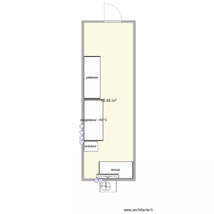 Pi&egrave;ce cong&eacute;lateur . Plan de 