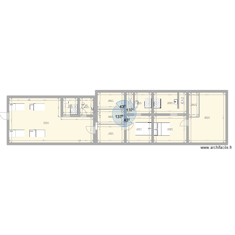 Le Pressoir RDC Proposition 2. Plan de 22 pièces et 297 m2