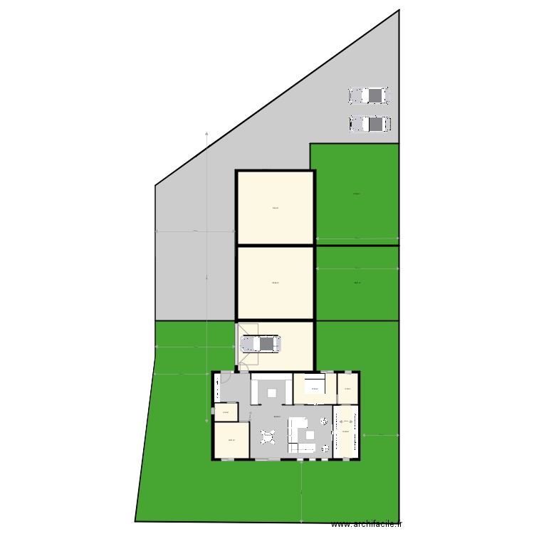 Implantation brezins plein pied. Plan de 0 pièce et 0 m2