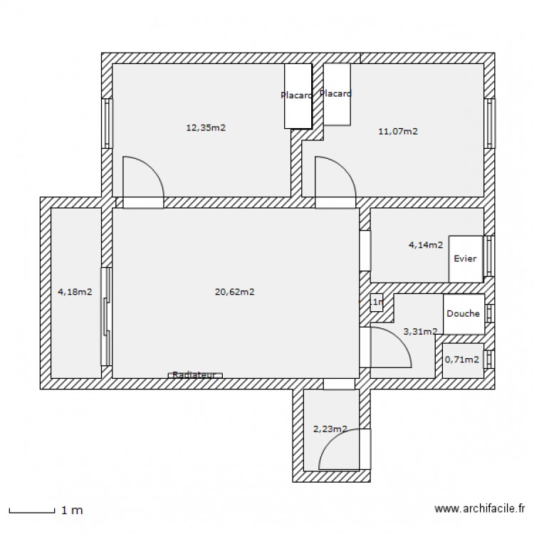 Appart F3 Amiens. Plan de 0 pièce et 0 m2