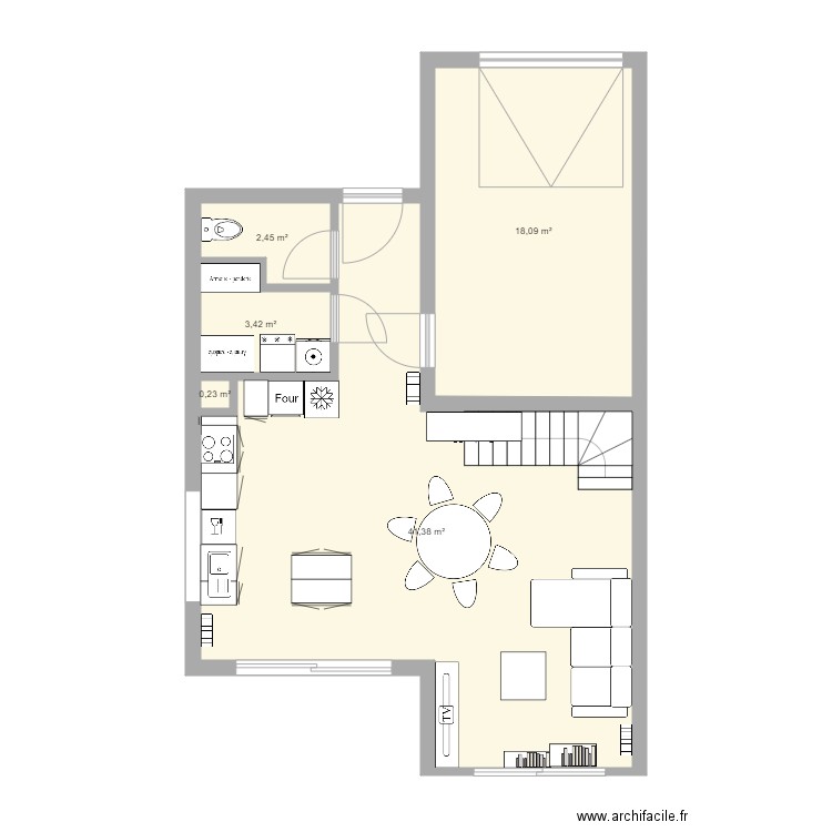 plan maison templeuve 2. Plan de 5 pièces et 66 m2