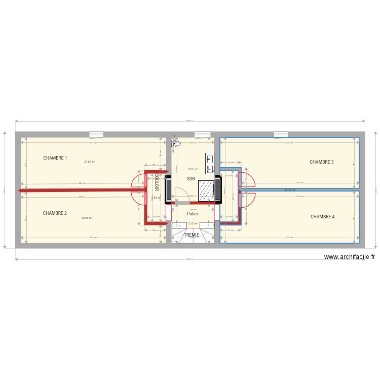 étage vide. Plan de 0 pièce et 0 m2