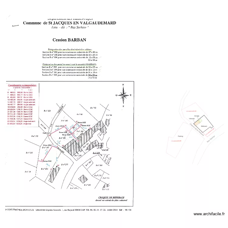 Plan de situation. Plan de 