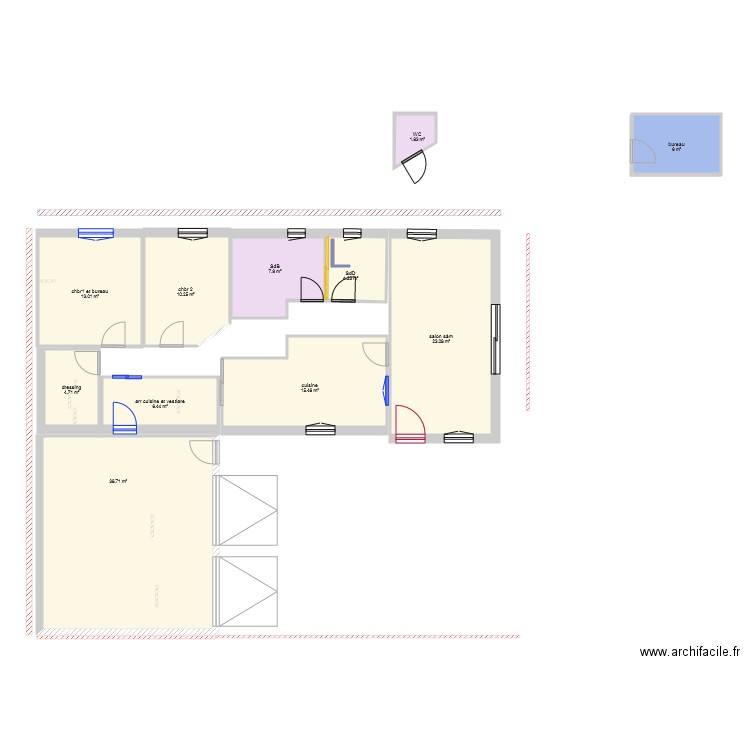 plan ok en longueur bureau ds chbr table ds cuisine. Plan de 0 pièce et 0 m2