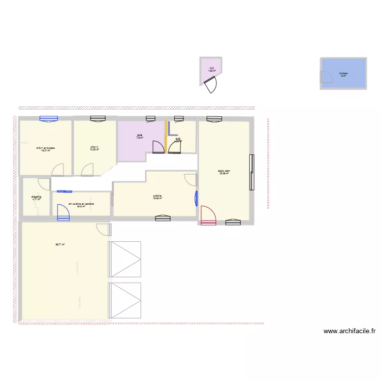 plan ok en longueur bureau ds chbr table ds cuisine. Plan de 