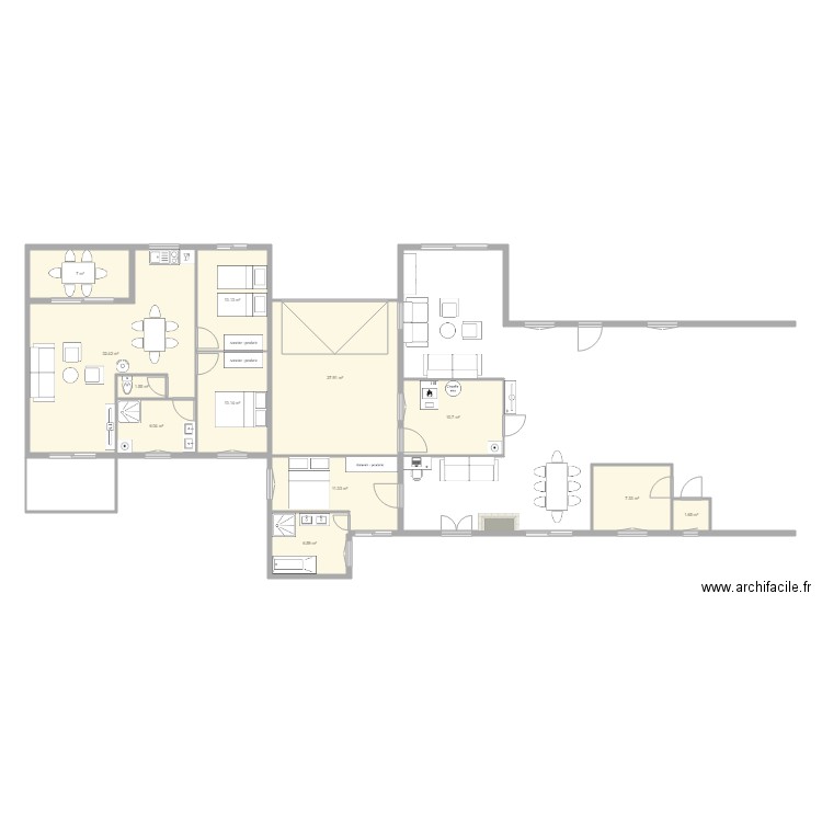 Plan construction gite 60m2 bis  . Plan de 0 pièce et 0 m2