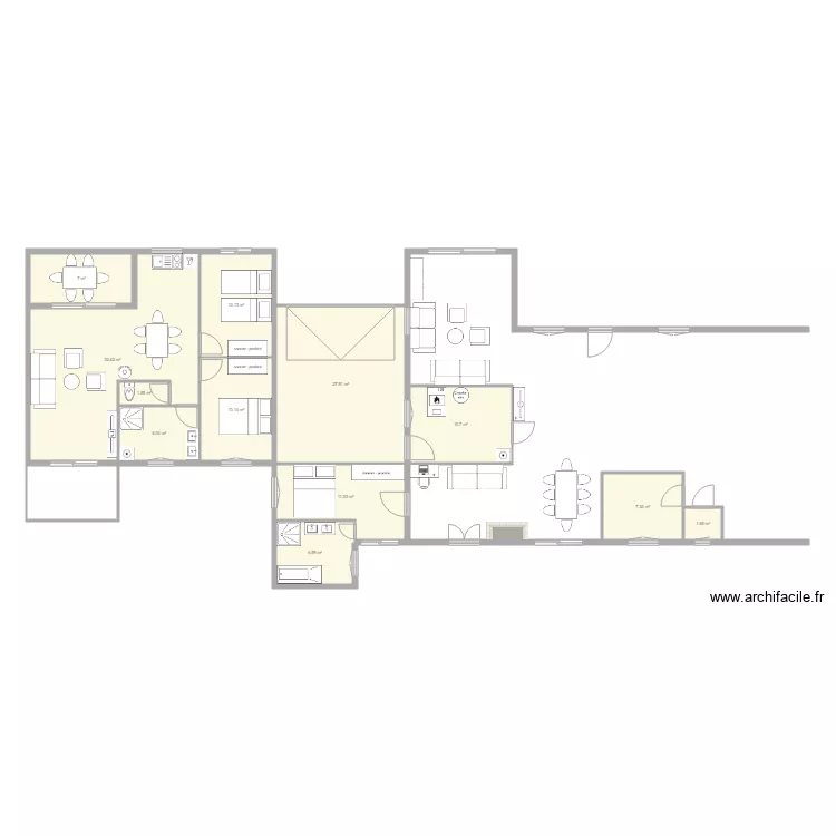 Plan construction gite 60m2 bis  . Plan de 