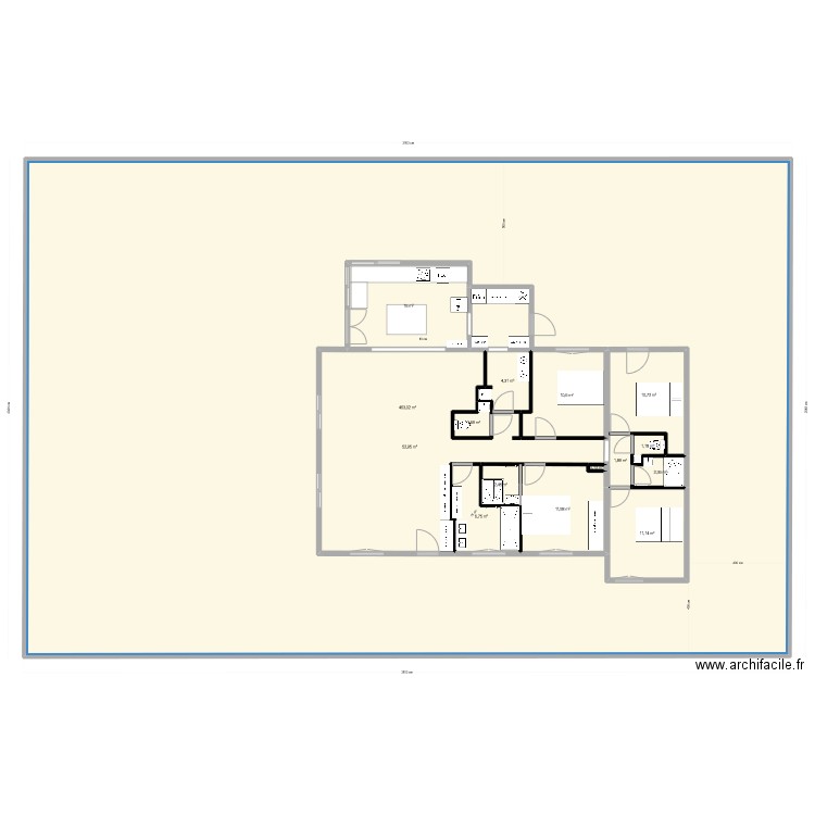 maison salle de bain isolé. Plan de 15 pièces et 745 m2