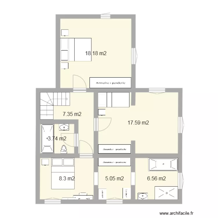 maison 2e etage. Plan de 