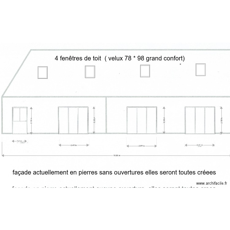 facade cote nord. Plan de 0 pièce et 0 m2