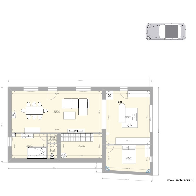 projet maison 1. Plan de 8 pièces et 162 m2