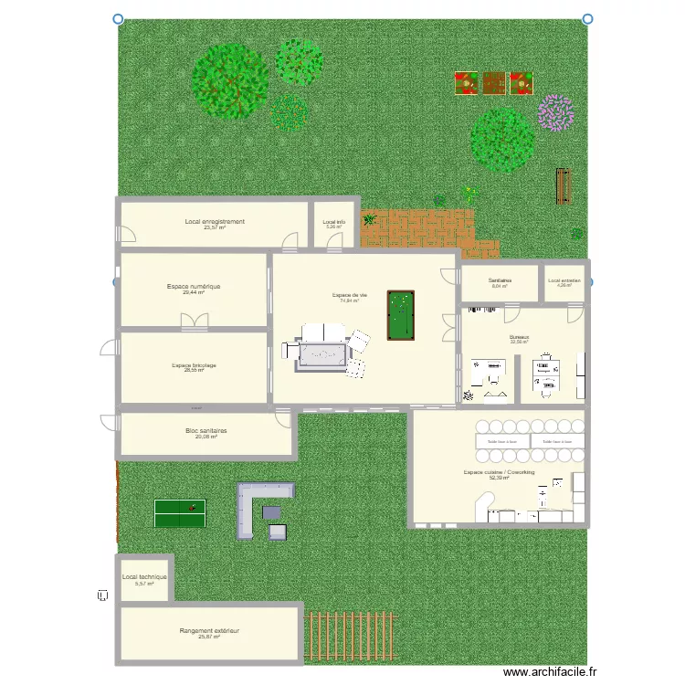 B&acirc;timent jeunesse. Plan de 